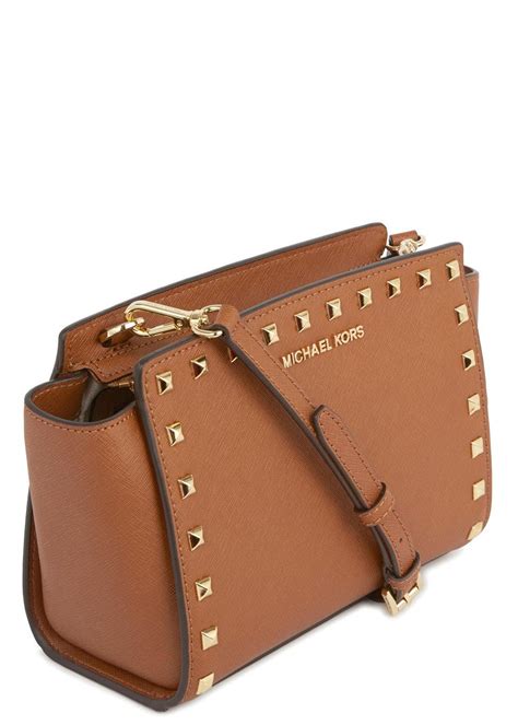 michael kors selma tan small crossbody bag|Michael Kors selma studded.